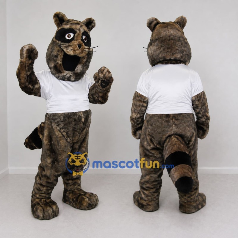 Custom Gray Brown Black and White Raccoon Mascot Costume Adult Full Body Suit for School Events Custom Gray Brown Black and White Raccoon Mascot Costume Adult Full Body Suit for School Events
