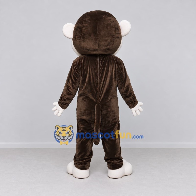 Custom Brown and White Monkey Mascot Costume Adult Full Body Suit for Children's Events Custom Brown and White Monkey Mascot Costume Adult Full Body Suit for Children's Events