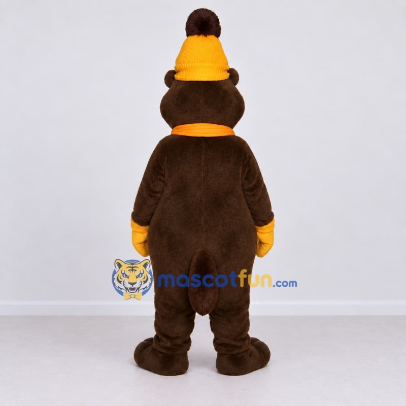 Custom Brown and Yellow Beaver Mascot Costume Adult Full Body Suit for Winter Events Custom Brown and Yellow Beaver Mascot Costume Adult Full Body Suit for Winter Events