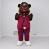 Custom Brown and Burgundy Doctor Bear Mascot Costume Adult Full Body Suit for Health Awareness Events Custom Brown and Burgundy Doctor Bear Mascot Costume Adult Full Body Suit for Health Awareness Events