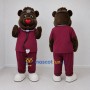 Custom Brown and Burgundy Doctor Bear Mascot Costume Adult Full Body Suit for Health Awareness Events