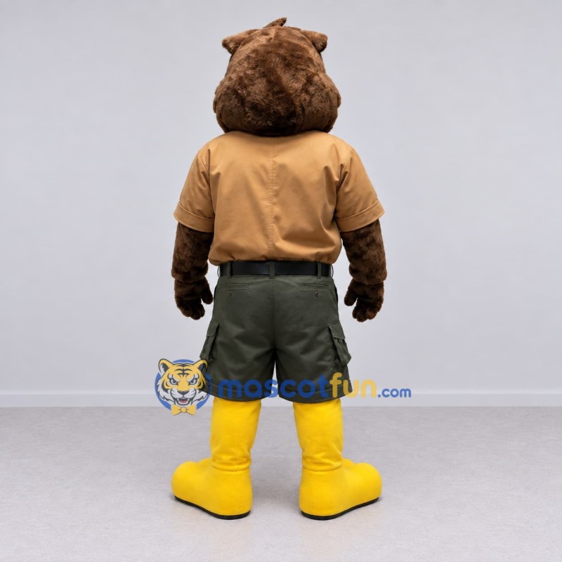 Custom Brown Tan and Green Ranger Owl Mascot Costume Adult Full Body Suit for Nature Events