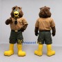 Custom Brown Tan and Green Ranger Owl Mascot Costume Adult Full Body Suit for Nature Events