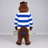 Custom Brown Blue and White Beaver Mascot Costume Adult Full Body Suit for School Events Custom Brown Blue and White Beaver Mascot Costume Adult Full Body Suit for School Events