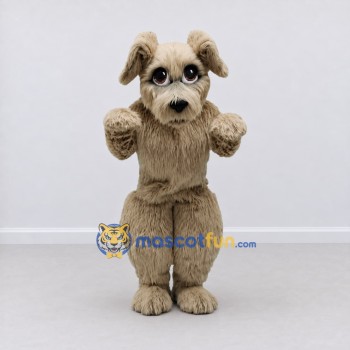 Custom Gray Brown Shaggy Dog Mascot Costume Adult Full Body Suit for Pet Events