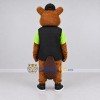 Custom Brown Black and Green Beaver with Glasses Mascot Costume Adult Full Body Suit for School Events