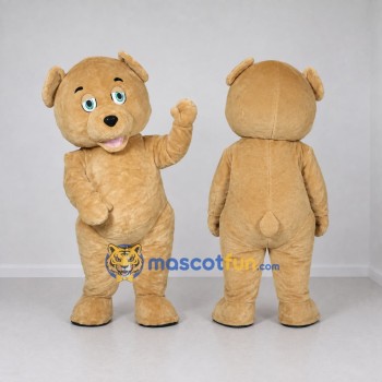 Custom Tan Teddy Bear Mascot Costume Adult Full Body Suit for Children's Parties