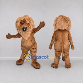 Custom Golden Brown Lion Mascot Costume Adult Full Body Suit for School Events