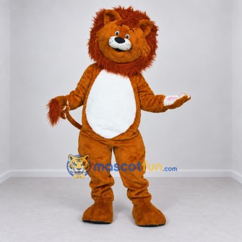 Custom Brown and White Lion Mascot Costume Adult Full Body Suit for School Events Custom Brown and White Lion Mascot Costume Adult Full Body Suit for School Events