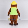 Custom Brown Green and Yellow Construction Bear Mascot Costume Adult Full Body Suit for Community Events
