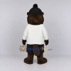 Custom Dark Brown and White Beaver Mascot Costume Adult Full Body Suit for School Events