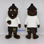 Custom Dark Brown and White Beaver Mascot Costume Adult Full Body Suit for School Events