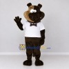 Custom Brown and White Dog with Bow Tie Mascot Costume Adult Full Body Suit for Pet Events Custom Brown and White Dog with Bow Tie Mascot Costume Adult Full Body Suit for Pet Events