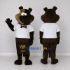 Custom Brown and White Dog with Bow Tie Mascot Costume Adult Full Body Suit for Pet Events Custom Brown and White Dog with Bow Tie Mascot Costume Adult Full Body Suit for Pet Events