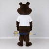 Custom Brown and White Dog with Bow Tie Mascot Costume Adult Full Body Suit for Pet Events Custom Brown and White Dog with Bow Tie Mascot Costume Adult Full Body Suit for Pet Events