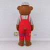 Custom Brown and Red Teddy Bear in Overalls Mascot Costume Adult Full Body Suit for Children's Events Custom Brown and Red Teddy Bear in Overalls Mascot Costume Adult Full Body Suit for Children's Events