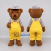 Custom Brown and Yellow Teddy Bear in Overalls Mascot Costume Adult Full Body Suit for Children's Events Custom Brown and Yellow Teddy Bear in Overalls Mascot Costume Adult Full Body Suit for Children's Events