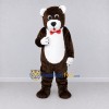 Custom Brown and White Bear with Bow Tie Mascot Costume Adult Full Body Suit for Children's Parties Custom Brown and White Bear with Bow Tie Mascot Costume Adult Full Body Suit for Children's Parties