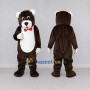Custom Brown and White Bear with Bow Tie Mascot Costume Adult Full Body Suit for Children's Parties