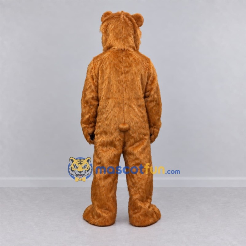 Custom Golden Brown Hooded Bear Mascot Costume Adult Full Body Suit for Costume Parties Custom Golden Brown Hooded Bear Mascot Costume Adult Full Body Suit for Costume Parties