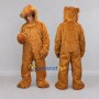 Custom Golden Brown Hooded Bear Mascot Costume Adult Full Body Suit for Costume Parties