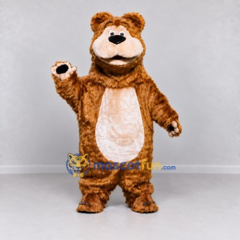 Custom Brown and Cream Bear Mascot Costume Adult Full Body Suit for Children's Events Custom Brown and Cream Bear Mascot Costume Adult Full Body Suit for Children's Events