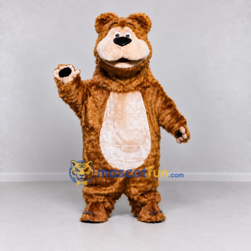 Custom Brown and Cream Bear Mascot Costume Adult Full Body Suit for Children's Events