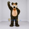 Custom Dark Brown and Tan Bear Mascot Costume Adult Full Body Suit for School Events