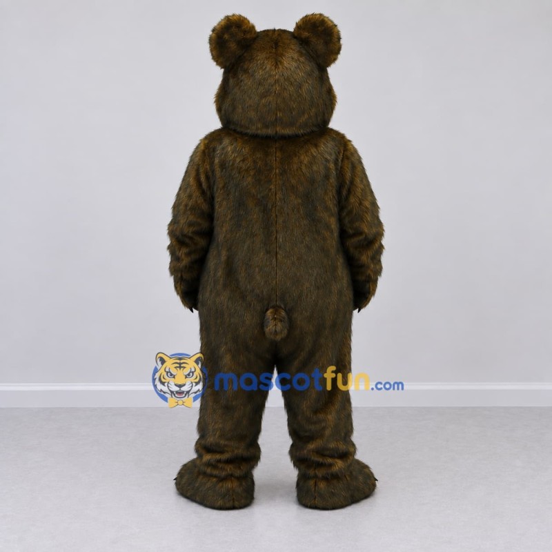 Custom Dark Brown and Tan Bear Mascot Costume Adult Full Body Suit for School Events