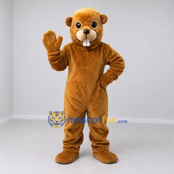 Custom Golden Brown Beaver Mascot Costume Adult Full Body Suit for School Events