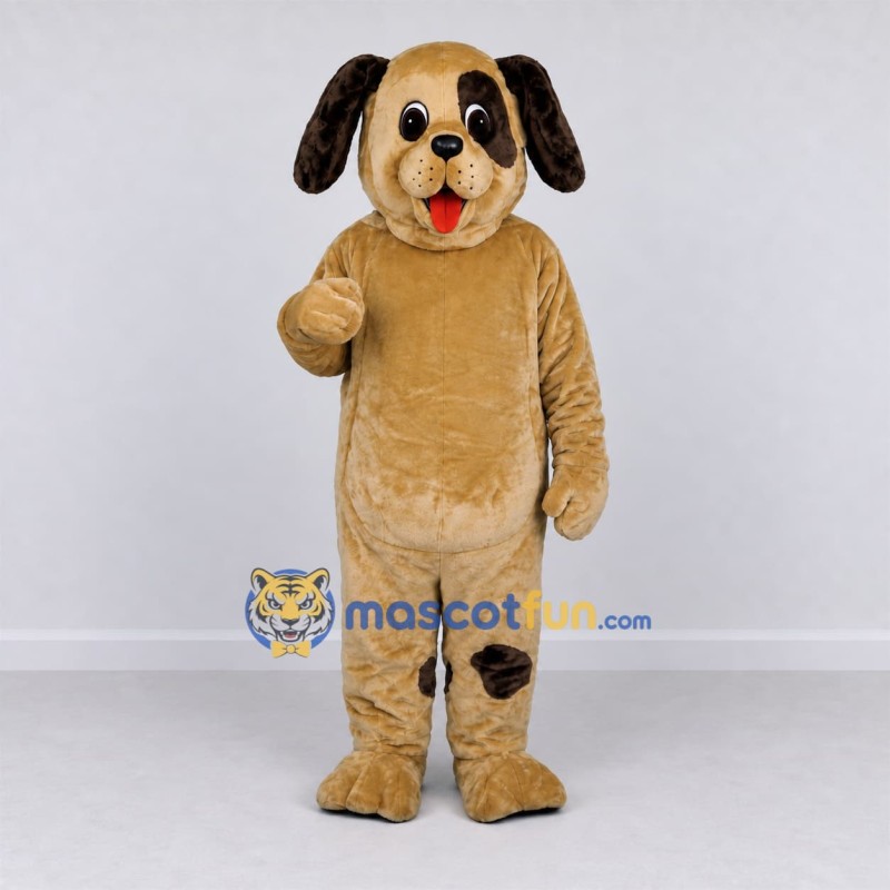 Custom Tan and Black Dog Mascot Costume Adult Full Body Suit for Pet Events Custom Tan and Black Dog Mascot Costume Adult Full Body Suit for Pet Events