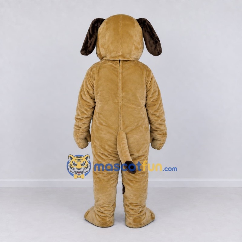 Custom Tan and Black Dog Mascot Costume Adult Full Body Suit for Pet Events Custom Tan and Black Dog Mascot Costume Adult Full Body Suit for Pet Events