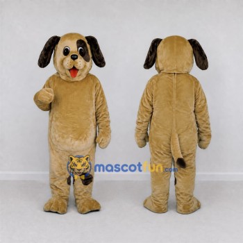 Custom Tan and Black Dog Mascot Costume Adult Full Body Suit for Pet Events