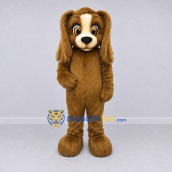 Custom Brown and White Long-Eared Dog Mascot Costume Adult Full Body Suit for Pet Events Custom Brown and White Long-Eared Dog Mascot Costume Adult Full Body Suit for Pet Events