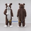 Custom Brown and White Dog Mascot Costume Adult Full Body Suit for Pet Events Custom Brown and White Dog Mascot Costume Adult Full Body Suit for Pet Events