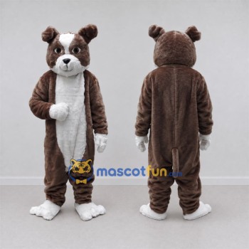 Custom Brown and White Dog Mascot Costume Adult Full Body Suit for Pet Events