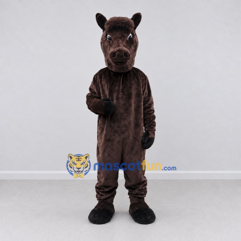 Custom Dark Brown Horse Mascot Costume Adult Full Body Suit for Farm Events
