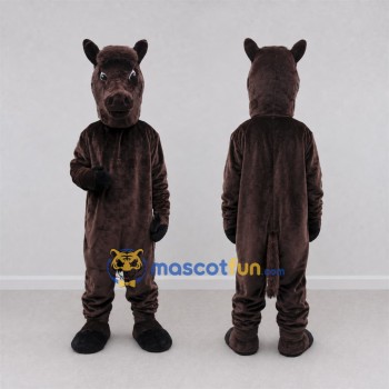 Custom Dark Brown Horse Mascot Costume Adult Full Body Suit for Farm Events