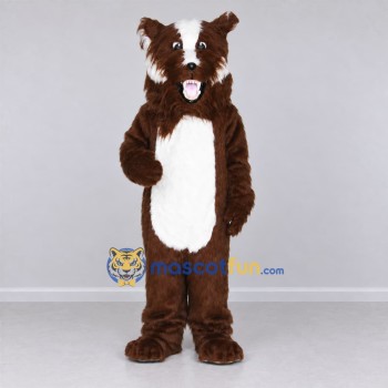 Custom Brown and White Dog Mascot Costume Adult Full Body Suit for Pet Events Custom Brown and White Dog Mascot Costume Adult Full Body Suit for Pet Events
