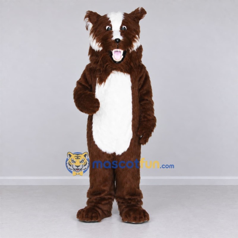 Custom Brown and White Dog Mascot Costume Adult Full Body Suit for Pet Events Custom Brown and White Dog Mascot Costume Adult Full Body Suit for Pet Events