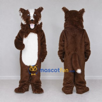 Custom Brown and White Dog Mascot Costume Adult Full Body Suit for Pet Events
