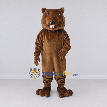 Custom Brown Beaver Mascot Costume Adult Full Body Suit for School Events