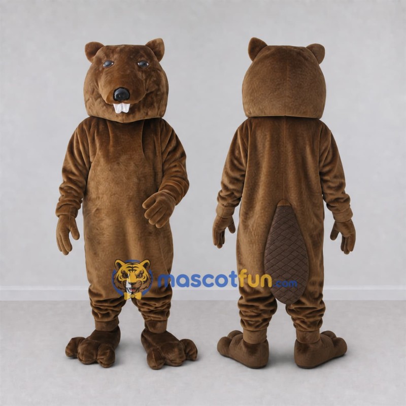 Custom Brown Beaver Mascot Costume Adult Full Body Suit for School Events Custom Brown Beaver Mascot Costume Adult Full Body Suit for School Events