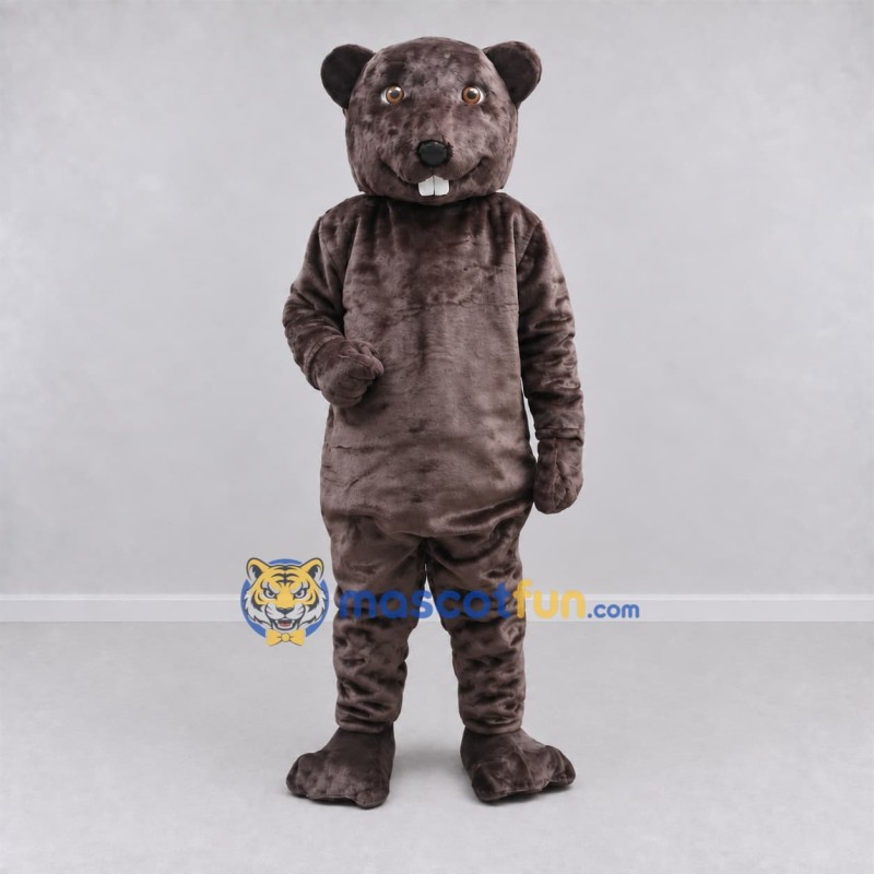Custom Gray Brown Beaver Mascot Costume Adult Full Body Suit for School Events Custom Gray Brown Beaver Mascot Costume Adult Full Body Suit for School Events
