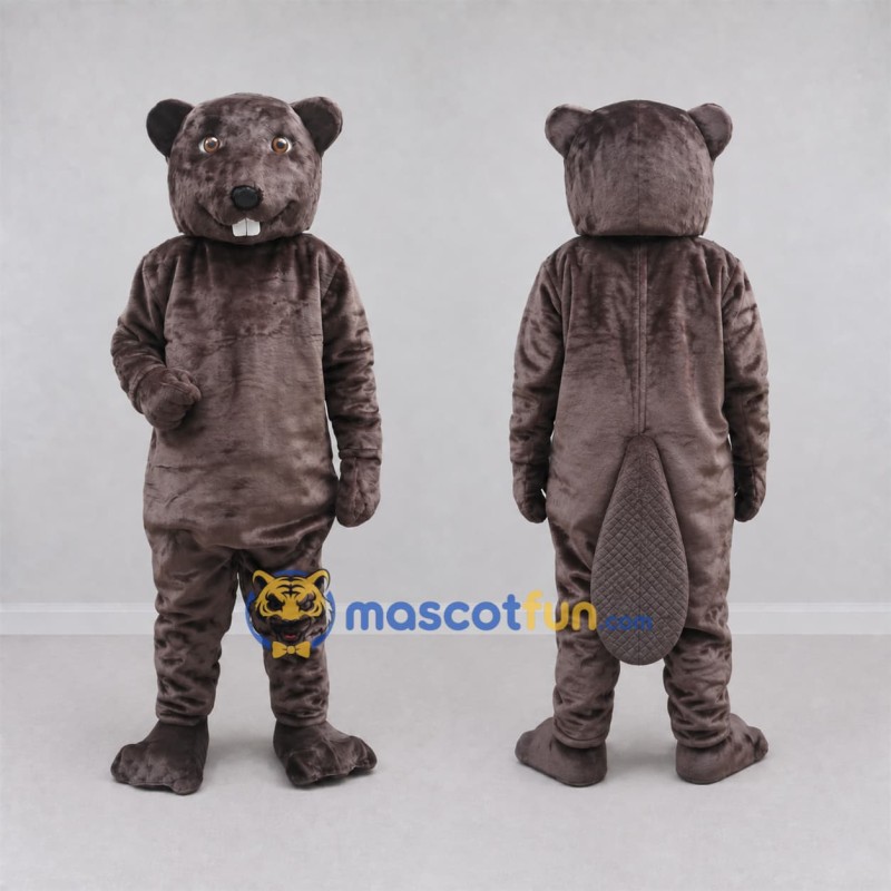 Custom Gray Brown Beaver Mascot Costume Adult Full Body Suit for School Events Custom Gray Brown Beaver Mascot Costume Adult Full Body Suit for School Events