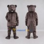 Custom Gray Brown Beaver Mascot Costume Adult Full Body Suit for School Events