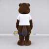 Custom Brown and White Beaver in T-Shirt Mascot Costume Adult Full Body Suit for School Events Custom Brown and White Beaver in T-Shirt Mascot Costume Adult Full Body Suit for School Events