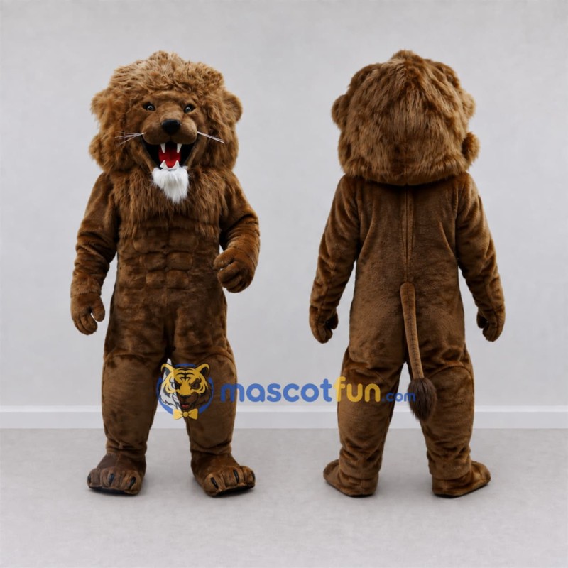 Custom Brown Lion Mascot Costume Adult Full Body Suit for Sports Events Custom Brown Lion Mascot Costume Adult Full Body Suit for Sports Events