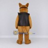 Custom Golden Brown and Black Dog in Vest Mascot Costume Adult Full Body Suit for Pet Events
