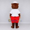 Custom Brown White and Red Bear Mascot Costume Adult Full Body Suit for Children's Events Custom Brown White and Red Bear Mascot Costume Adult Full Body Suit for Children's Events
